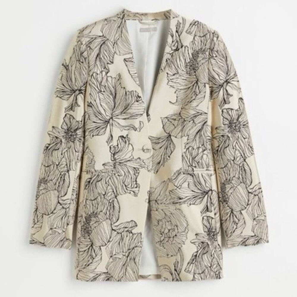 H&M Jacquard Print Blazer Jacket Blogger Fave - Picture 6 of 10